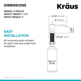 KRAUS Boden durable brass pump for long-lasting performance