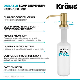 Kraus Boden top-refill design helps keep liquids visible and reduces under-sink visits.