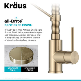 Kraus Bolden 180-degree swivel spout provides versatile access around cookware.