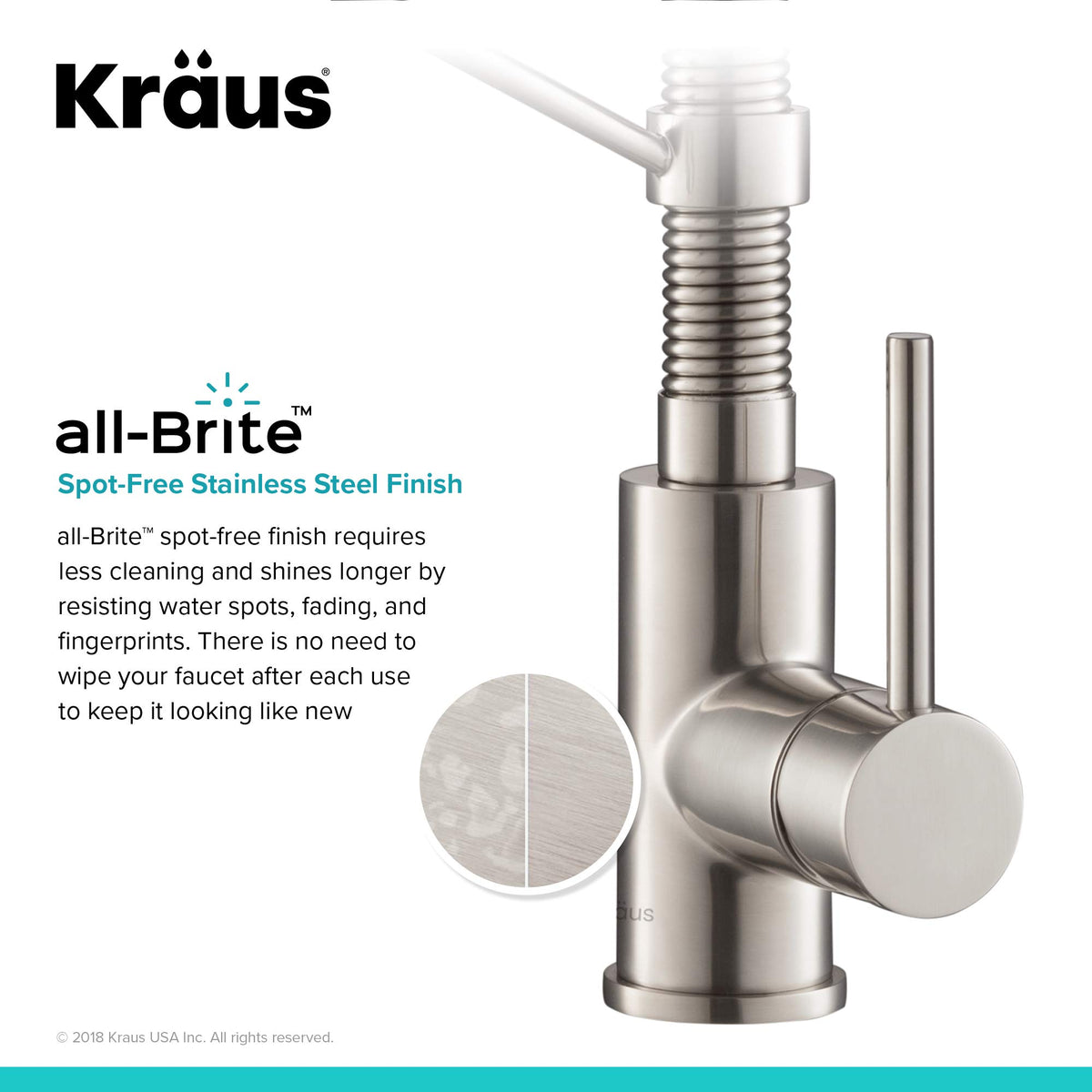 Kraus Bolden 180-degree swivel simplifies sink maneuvering.