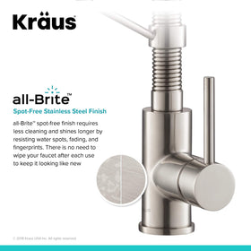 Kraus Bolden 180-degree swivel simplifies sink maneuvering.