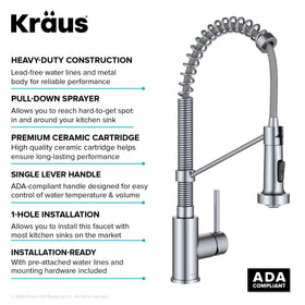 Kraus Bolden ADA-forward handle for easy use in tight spaces