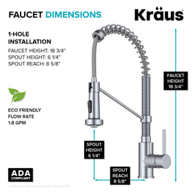 Kraus Bolden ceramic cartridge ensures smooth operation and durability