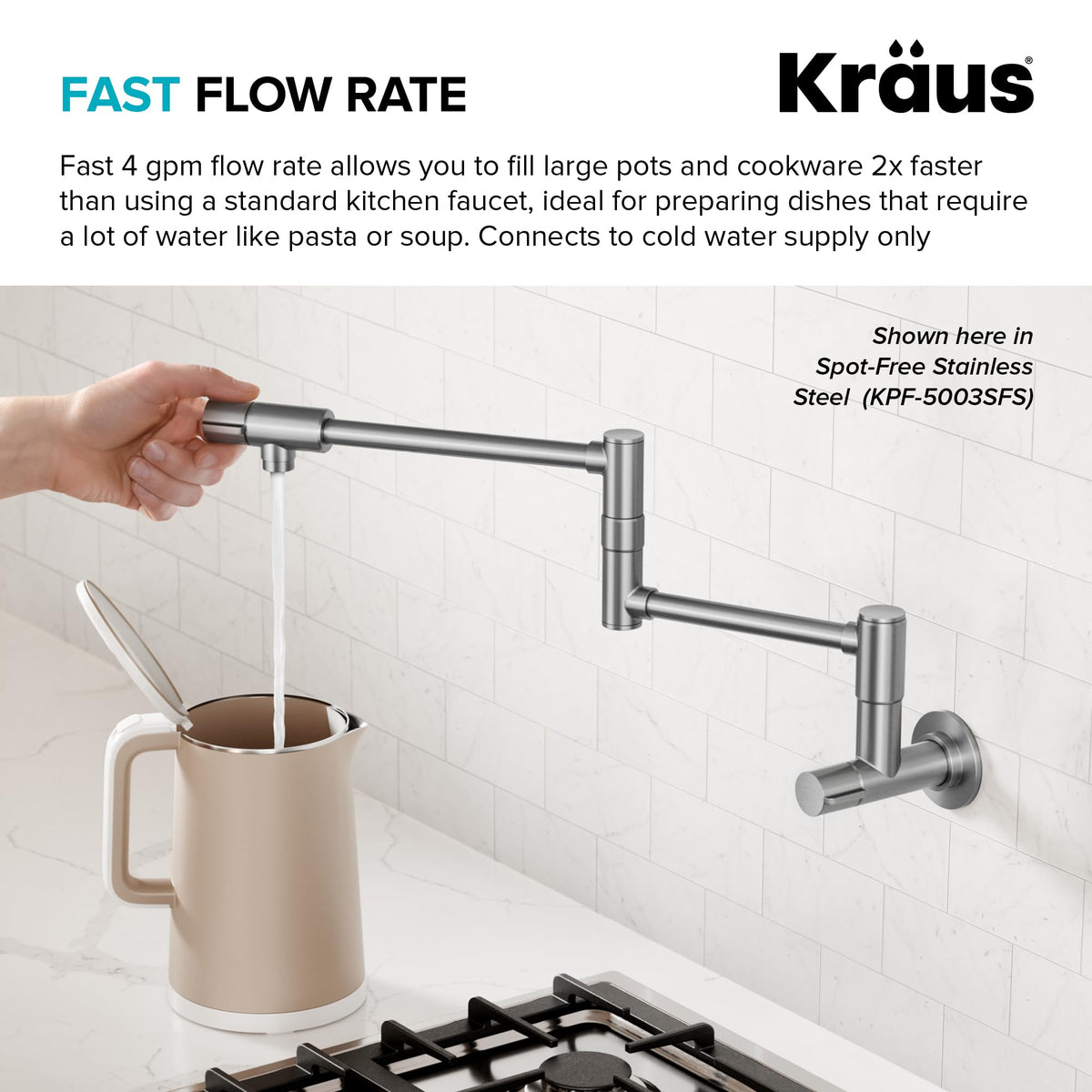Kraus Bolden two-handle design prevents accidental activation.
