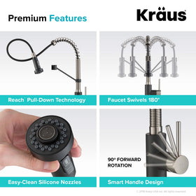 Kraus Bolden pre-attached water lines simplify installation.