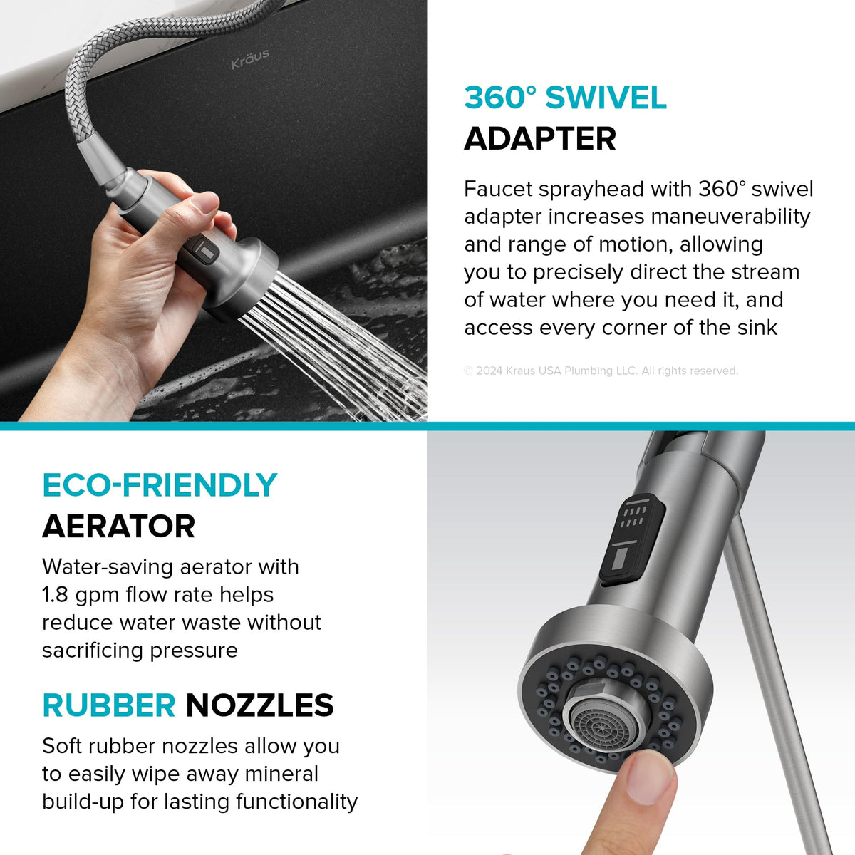 Kraus Bolden spot-free finish close-up reduces water spots and fingerprints