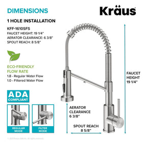 Kraus Bolden universal under-sink compatibility demonstrates broad filtration fit