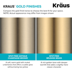 Kraus brushed-brass finish resists fingerprints for a pristine look.