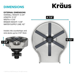 Kraus CleanMate glass rinser safety lock prevents accidental activation and splashes.