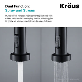 Kraus easy-clean rubber nozzles resist mineral buildup during use.