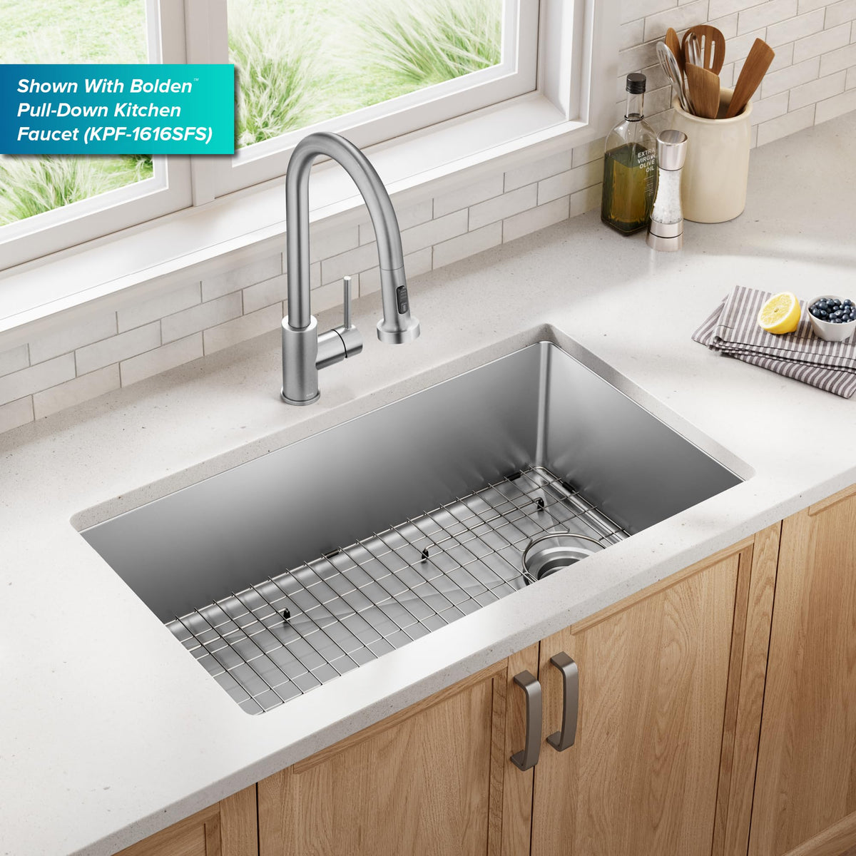 Kraus Fairlane sink bowl with spacious interior for easy meal prep and cleanup