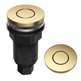Kraus KWDB-20BB brushed brass air switch button front view for a clean island setup.