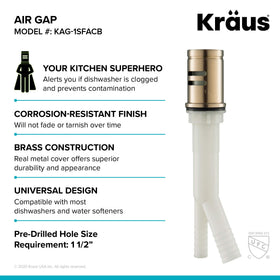 Kraus KAG-1SFACB universal design fits most dishwashers