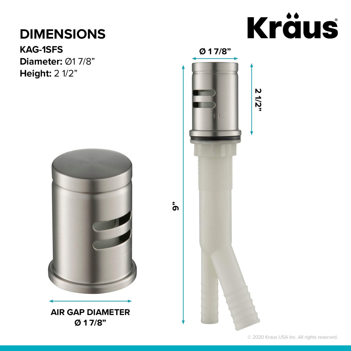 KRAUS KAG-1SFS flush-deck installation on sink for a clean look