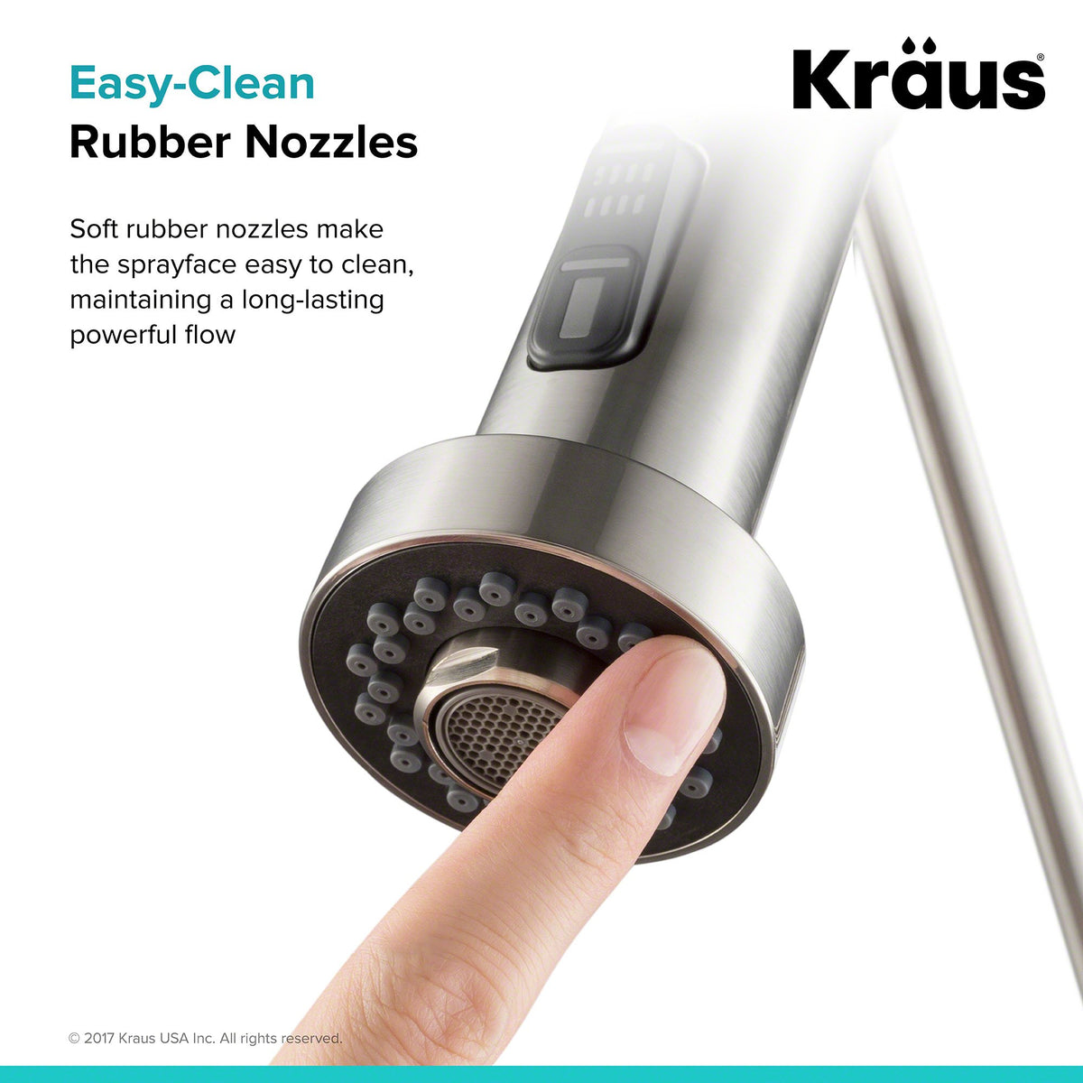 Kraus KFS-1SS easy-clean-nozzles resist buildup for easy maintenance
