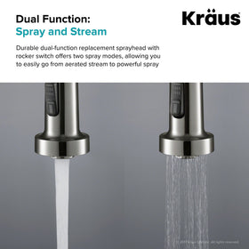 Kraus KFS-1SS powerful-spray mode blasts grime from pots and sinks