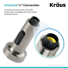 Kraus KFS-1SS universal-connection fits most faucets for quick replacement