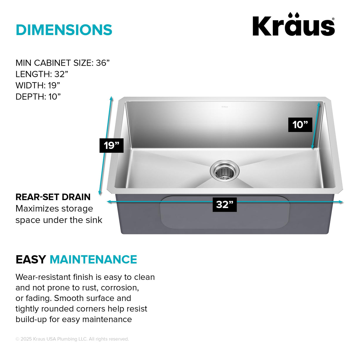 Kraus satin finish close-up showing durable surface