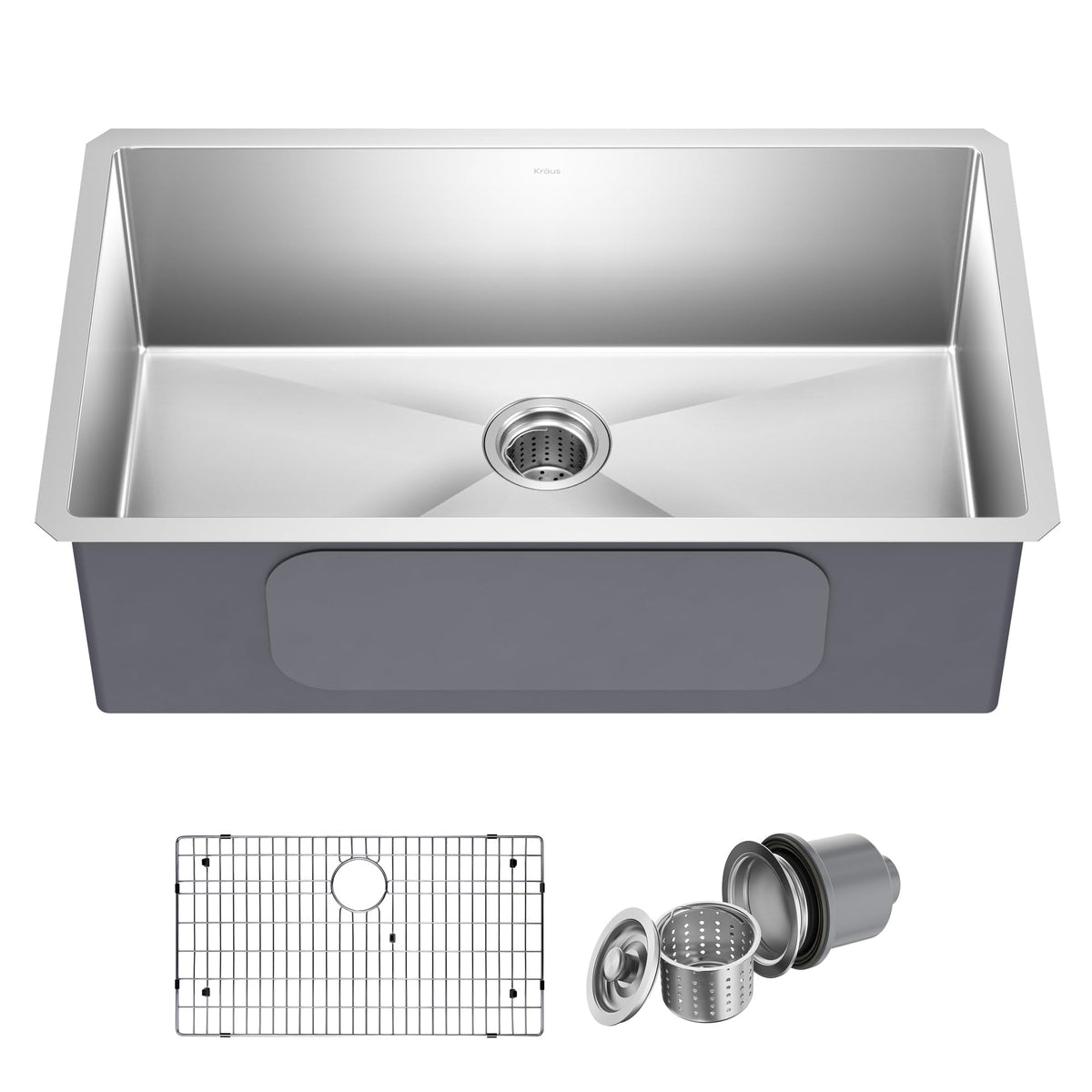 Kraus KHU100-32 Standart PRO undermount sink, full view for seamless countertop integration