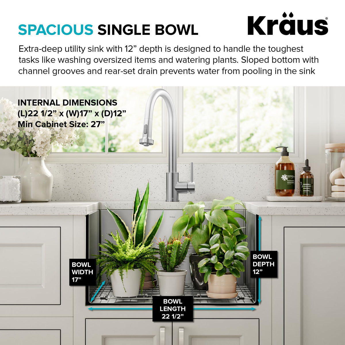 Kraus wear-resistant finish resists rust and daily wear.