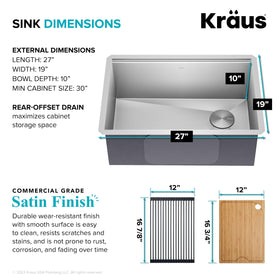 Kraus Kore bottom grid and drain assembly support a stable setup