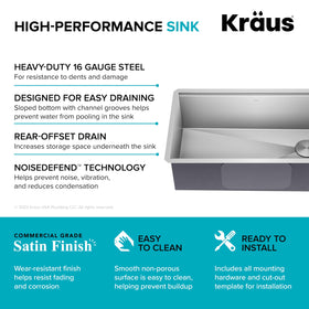 Kraus Kore satin finish resists smudges and cleans easily.