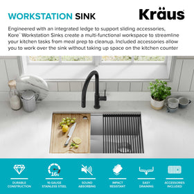 Kraus Kore Workstation undermount install for seamless countertop look