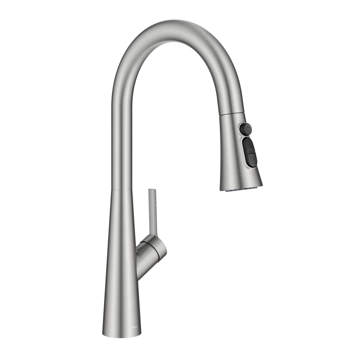 Kraus Odelia pull-down faucet with angled handle for precise control.