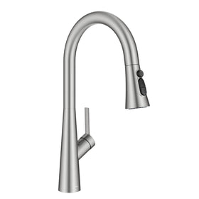 Kraus Odelia pull-down faucet with angled handle for precise control.