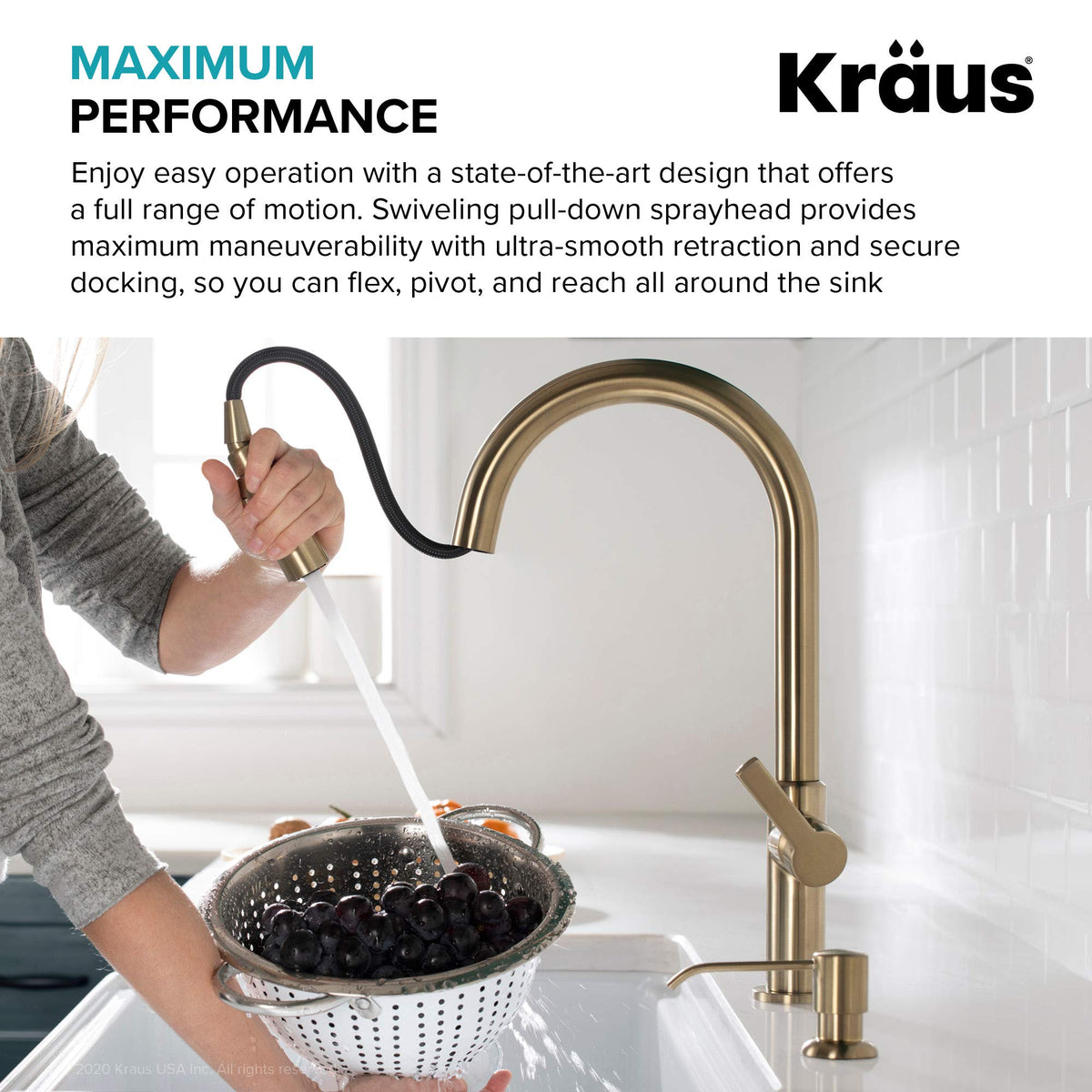 Kraus Oletto brass body construction for durability