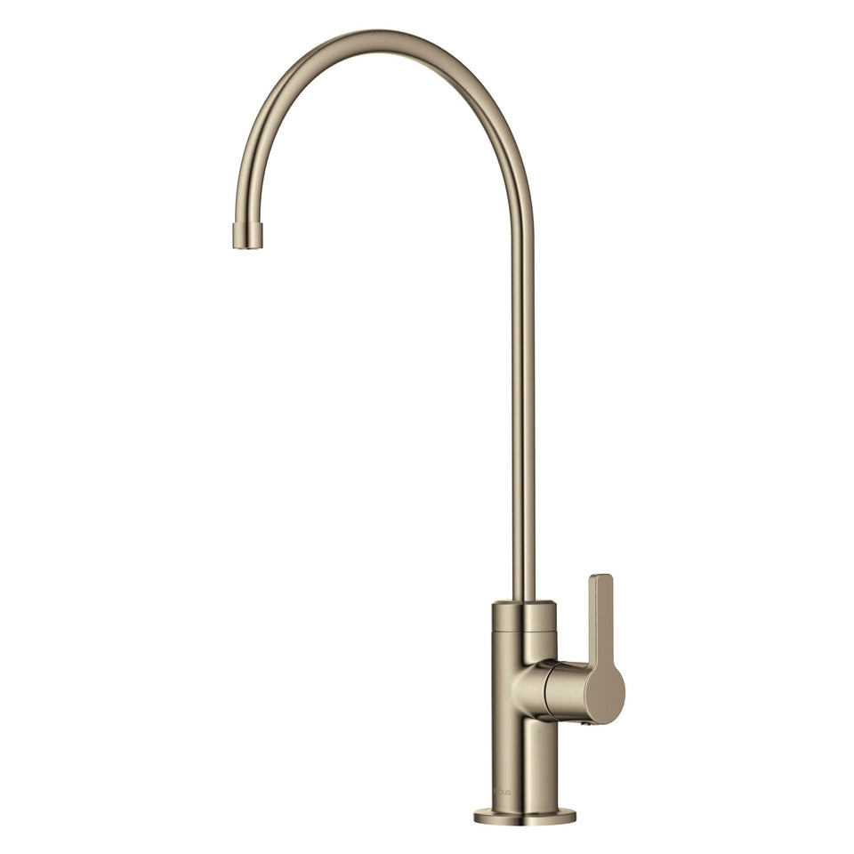 Kraus Oletto filter faucet close-up showing spot-free antique bronze finish.