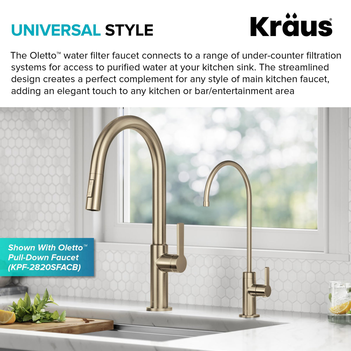 Kraus Oletto installation kit demonstrates quick DIY setup with pre-attached lines.