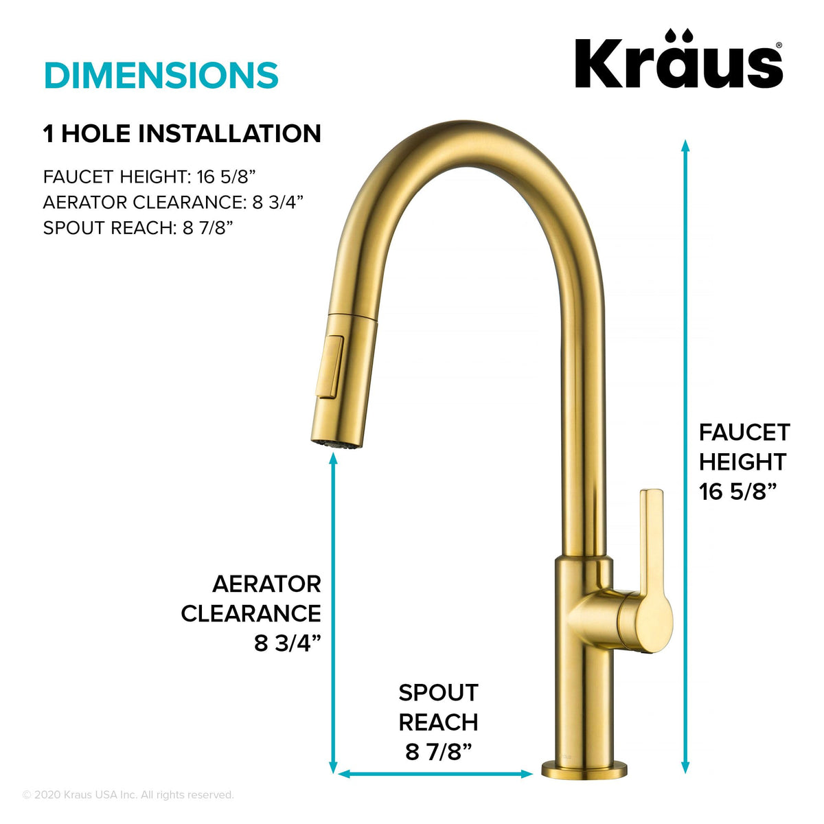 Kraus Oletto aerated spray mode delivers steady water while saving on flow.