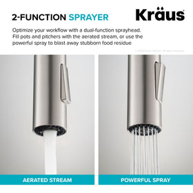 Kraus Oletto pre-attached water lines simplify installation and reduce setup time.