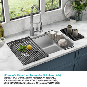 Kraus Premier 32 3/8 Inch Undermount 18-Gauge Stainless Steel Kitchen Sink KBU44 with Bottom Grid