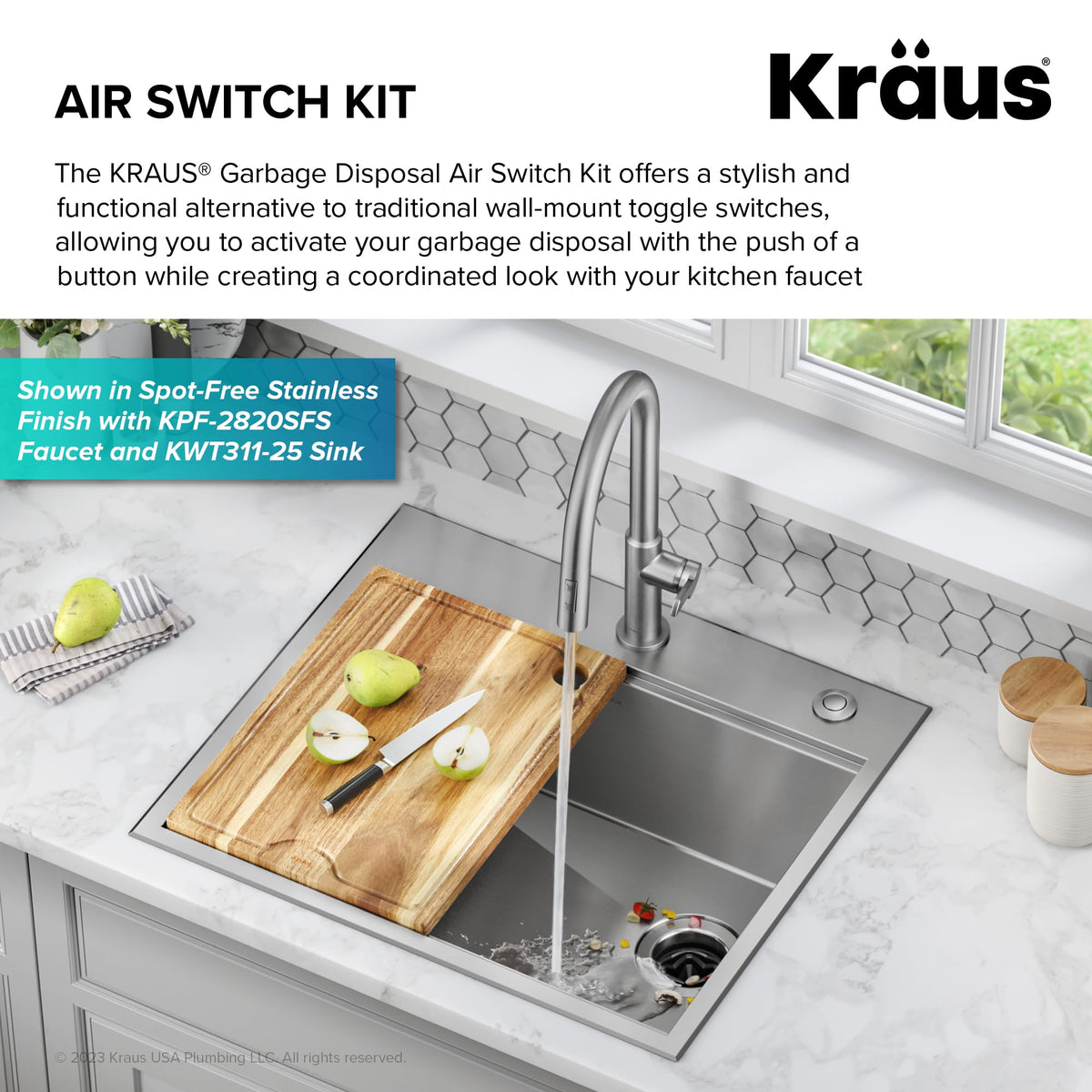 Kraus PVC air tubing with 60-inch reach for flexible installation