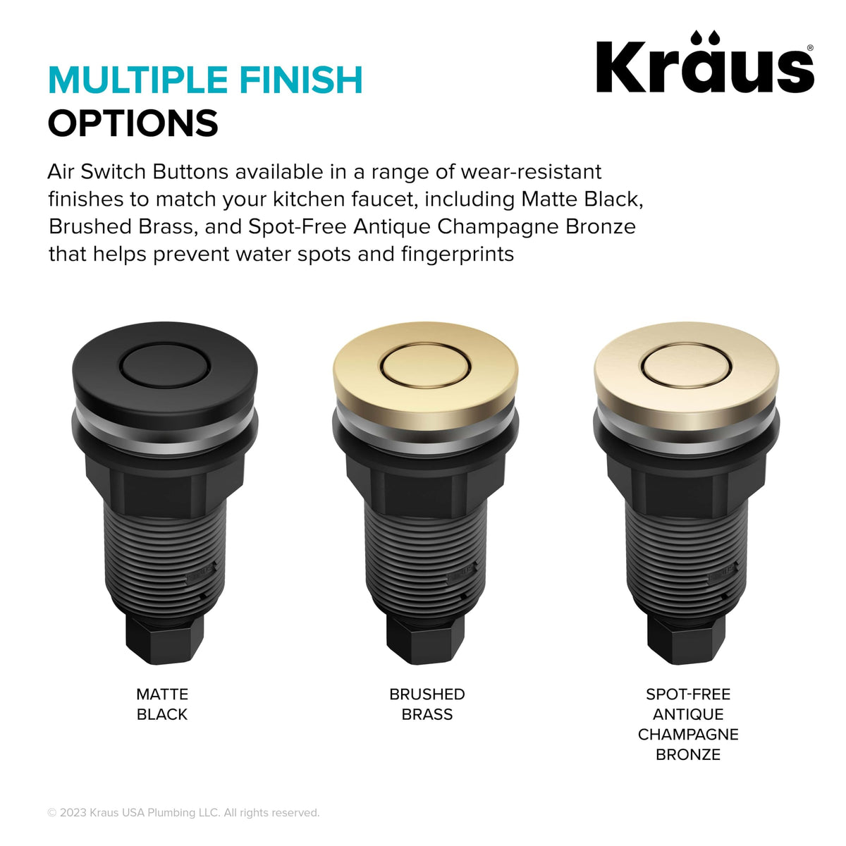 KRAUS spot-free antique champagne bronze finish option for a clean look.