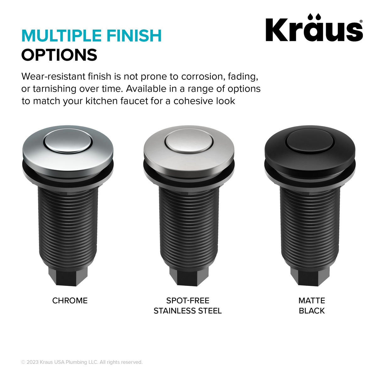 Kraus Spot-Free Matte Black finish resists water spots and fingerprints