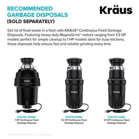 Kraus spot-free stainless steel finish resists water spots and fingerprints