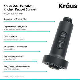 Kraus sprayer rocker switch close-up showing switch between modes.