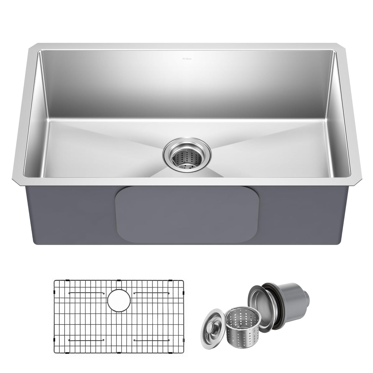 Kraus Standart PRO 30 top-view shows seamless counter transition for easy cleaning.