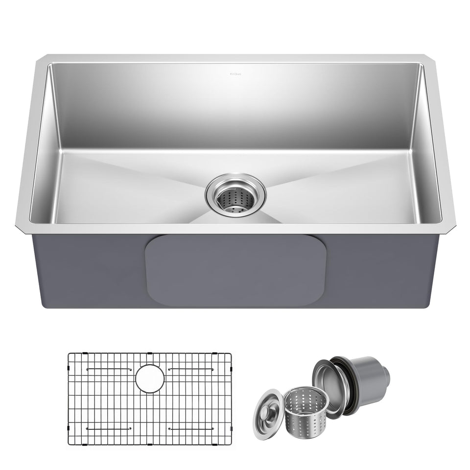 Kraus Standart PRO 30 top-view shows seamless counter transition for easy cleaning.