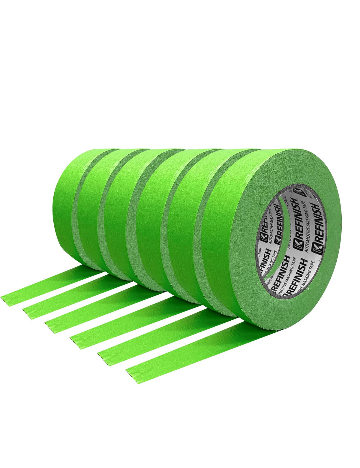 KREFINISH green painters tape on car panel showing sharp paint edges for clean lines.