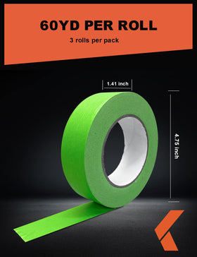 KREFINISH green tape showing edge-lock system for precise lines.