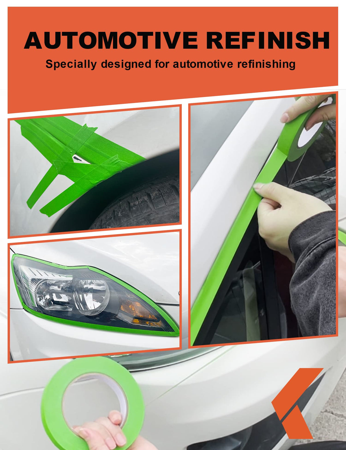 KREFINISH tape removes cleanly without leaving residue on surfaces.