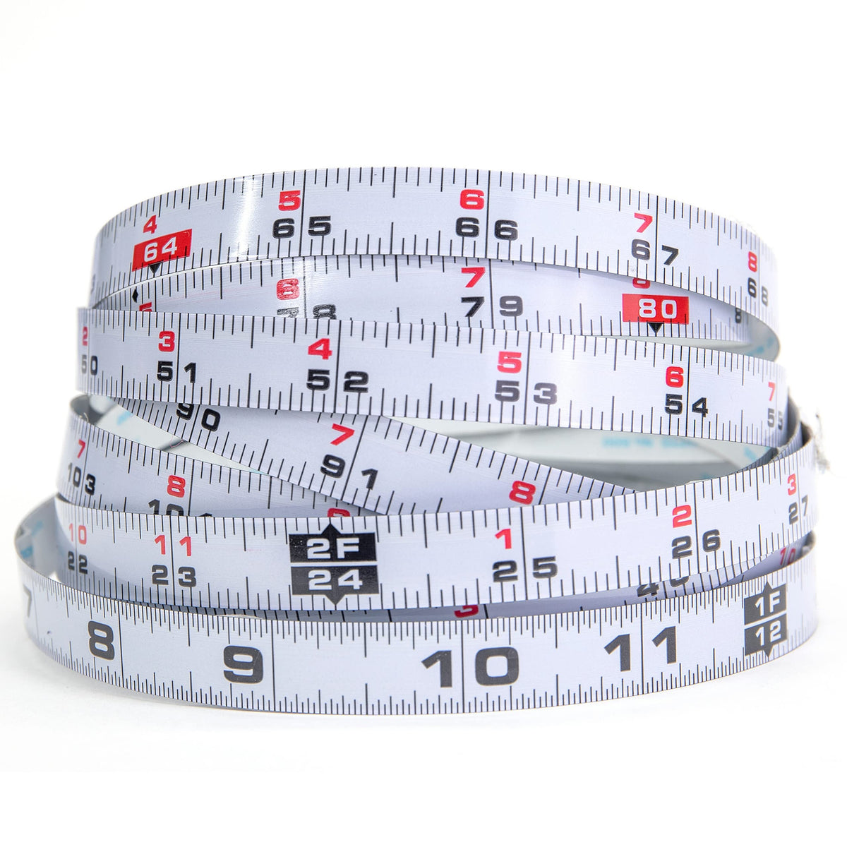 Kreg 12-foot self-adhesive measuring tape on a workbench provides left-to-right layout reference.