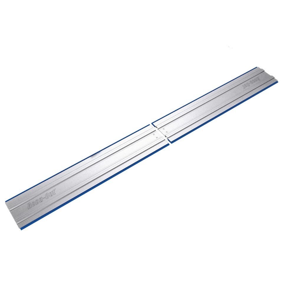 Kreg Accu-Cut 50-inch extension attached to track for longer straight cuts