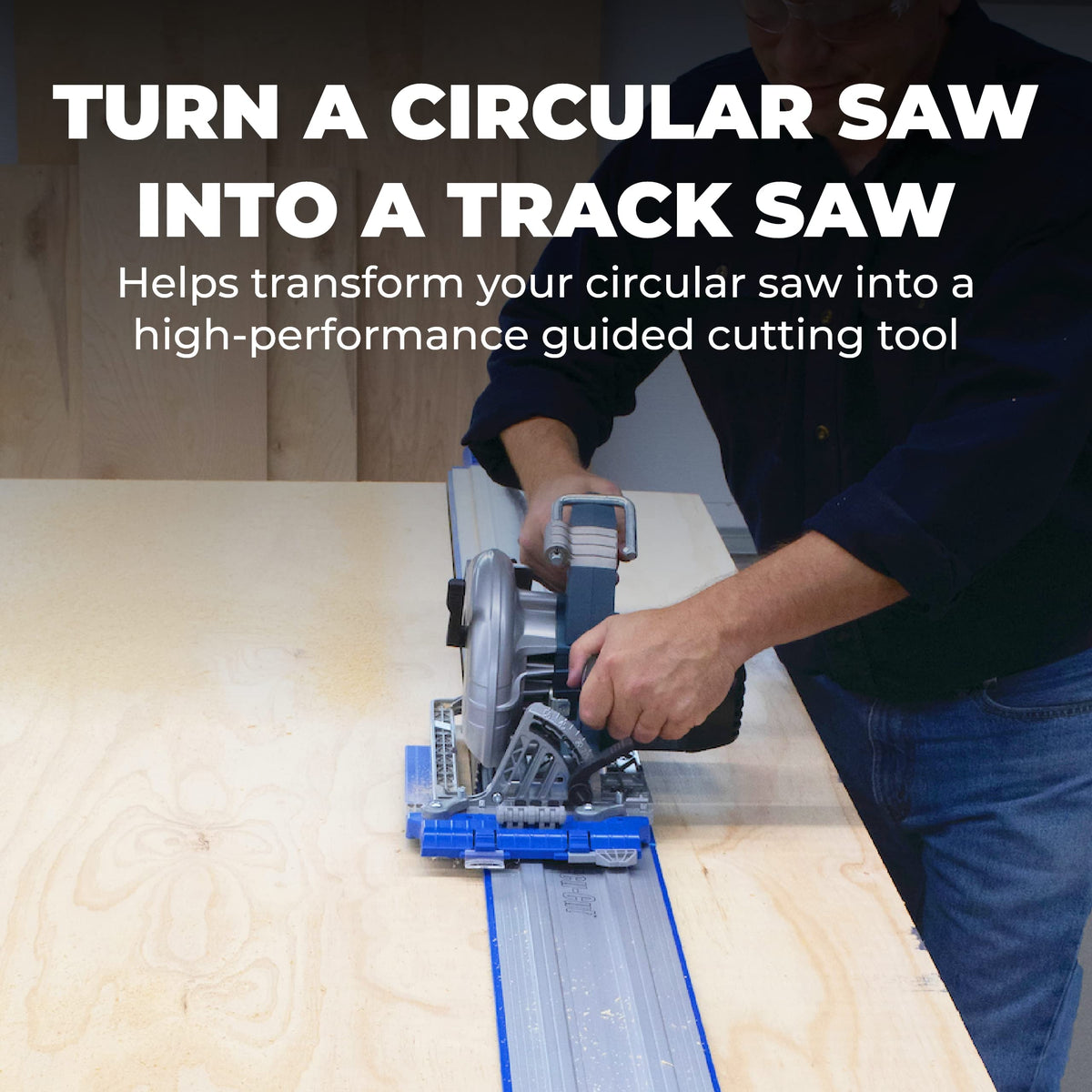 Kreg Accu-Cut extension aligns circular saw to material with precision
