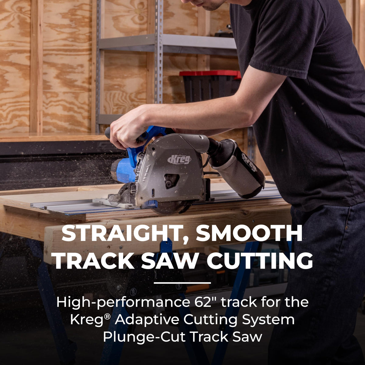 Kreg ACS430 anti-chip strip prevents splintering for clean edges.