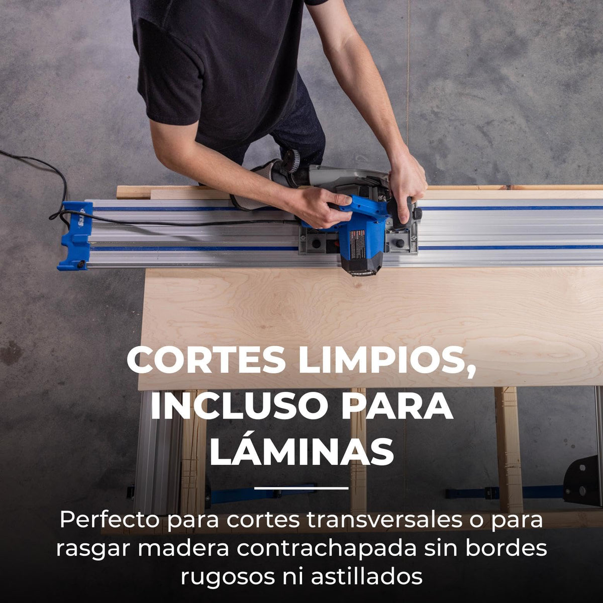 Kreg ACS430 rigid track setup supports quick, clamp-free workflows.